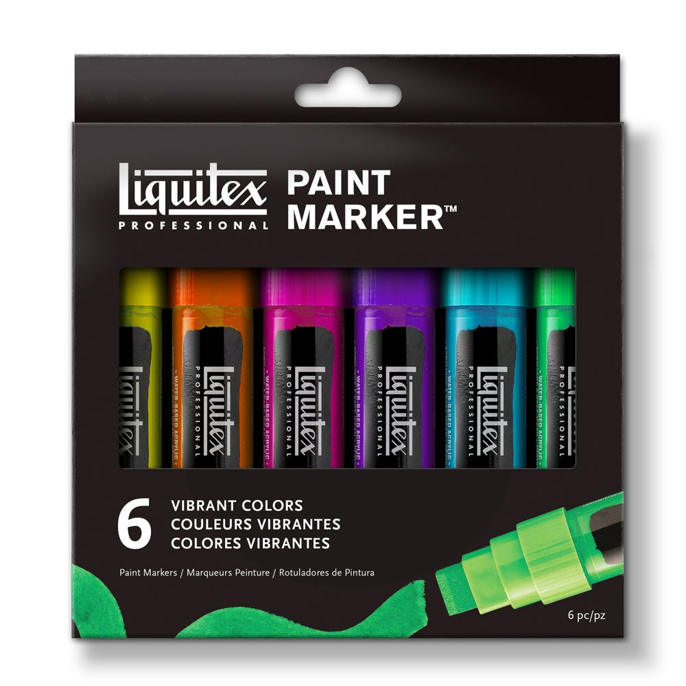 Estojo Marcador Liquitex Paint Marker 15mm 06 Cores Vibrantes